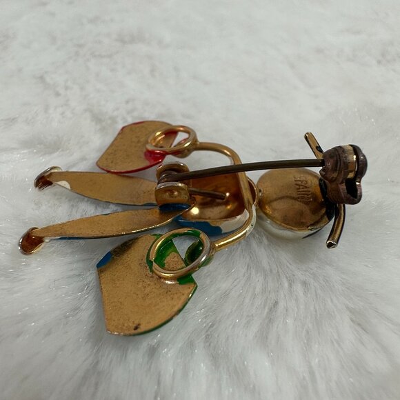 Vintage Robotic Puffed Whimsey Pin Tourist shopper Paris Roma Marked Spain - Picture 3 of 4